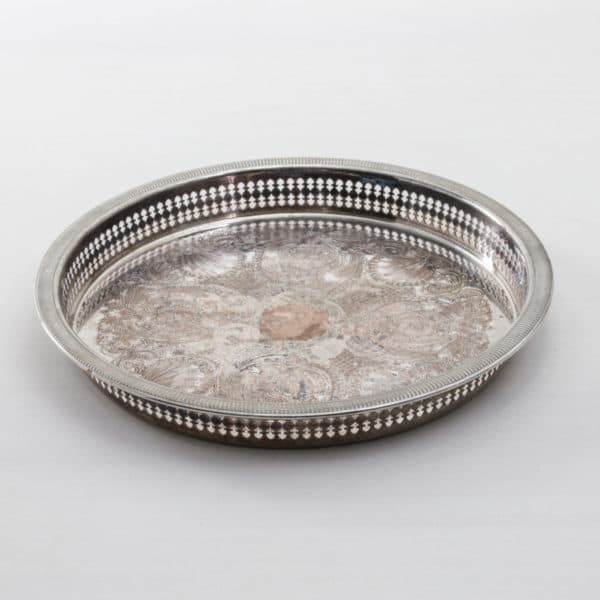 Silver Vintage Tray for rent, tableware rental