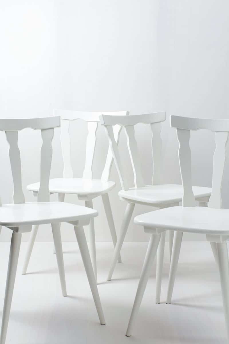 event decoration white wooden chairs. Germany