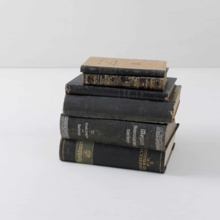 Books Leonora Vintage Black | Books always create a cozy atmosphere. We rent different antique books for event decoration. The respective vintage book sets consist of 10 different books of one color. | gotvintage Rental & Event Design
